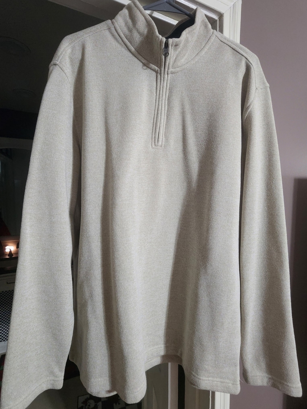 Izod Men's Light Cream Half-Zip Sweater